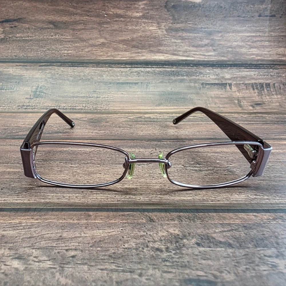 Coach Bailey 216 Burgundy Rectangular Eyeglass Rhinestone Script Logo 49-18